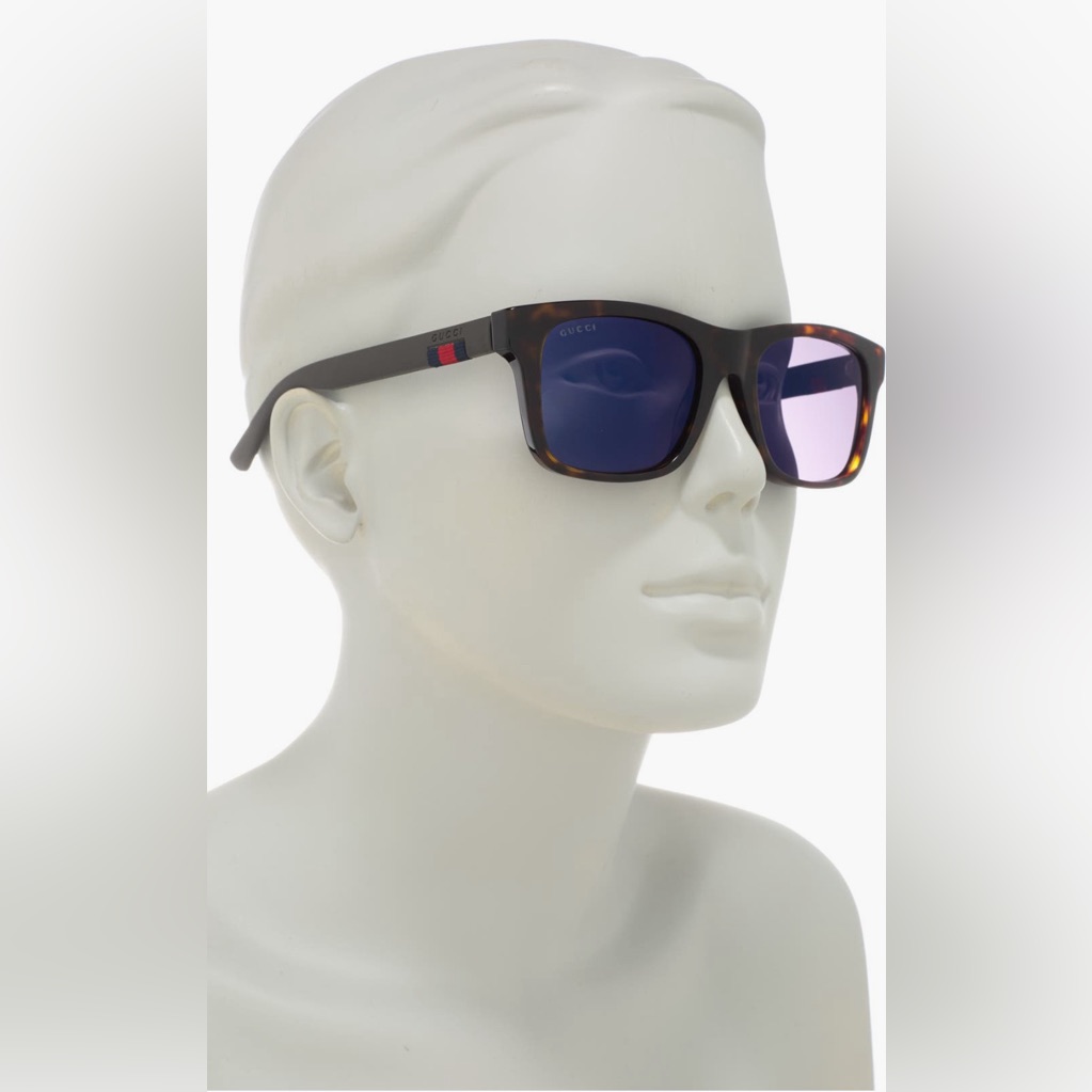 - Authentic- New - Gucci Black Gg0008s Square Sunglasses